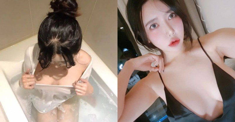 人家裡面真的沒穿！白嫩巨乳妹「지수아」拉開衣襟證明只有穿一件