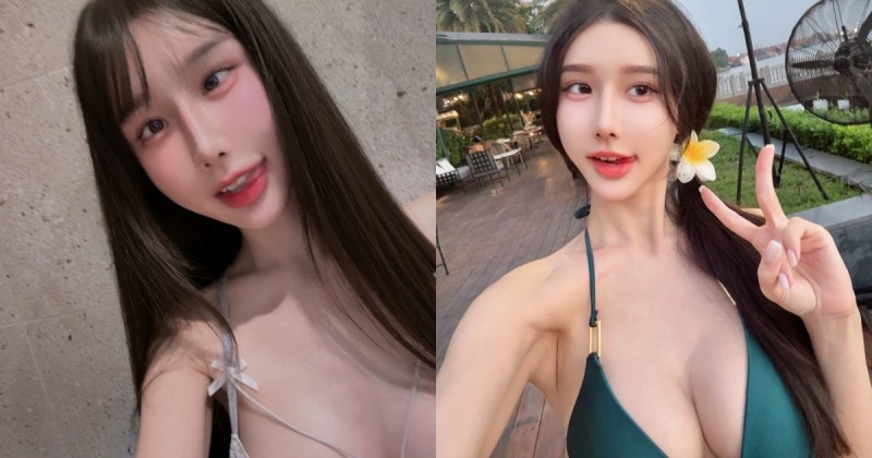 壞掉了？雪乳正妹「夢夢」穿低胸背心露出啊嘿顏 粉絲直呼：我來修