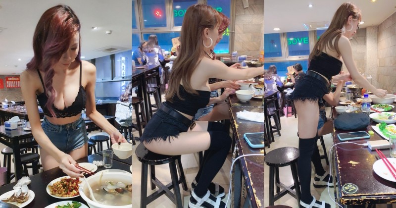 台北熱炒店「超兇猛巨乳妹」E奶豪乳讓人無法專心！超洶湧「盛湯畫面」視角有夠害羞…
