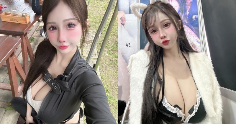 台七乙偶遇「皮衣爆乳正妹」喝下午茶！「艾妃」帶巨大車頭燈照顧新手車友