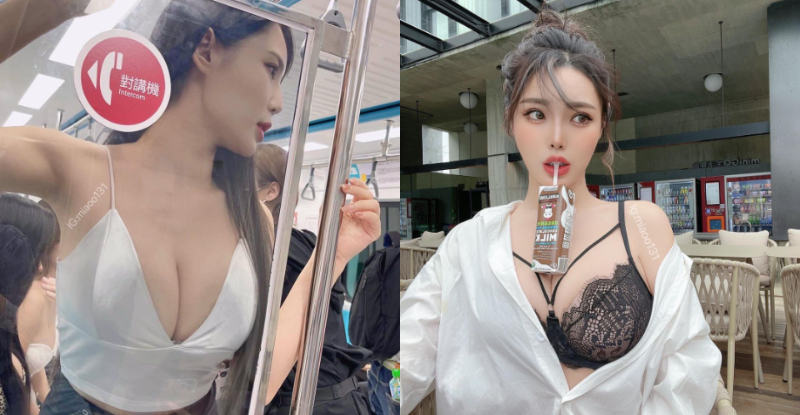 爆裂物！「肝連妹」頂猛乳上捷運，每靠站一次就「奶貼玻璃」一回！